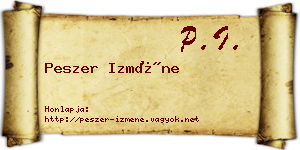 Peszer Izméne névjegykártya